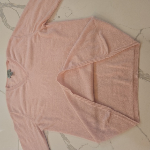 Geneva Womens 100% Cashmere V Neck Long Sleeve Knit Sweater Baby Pink Size Large - Picture 7 of 9